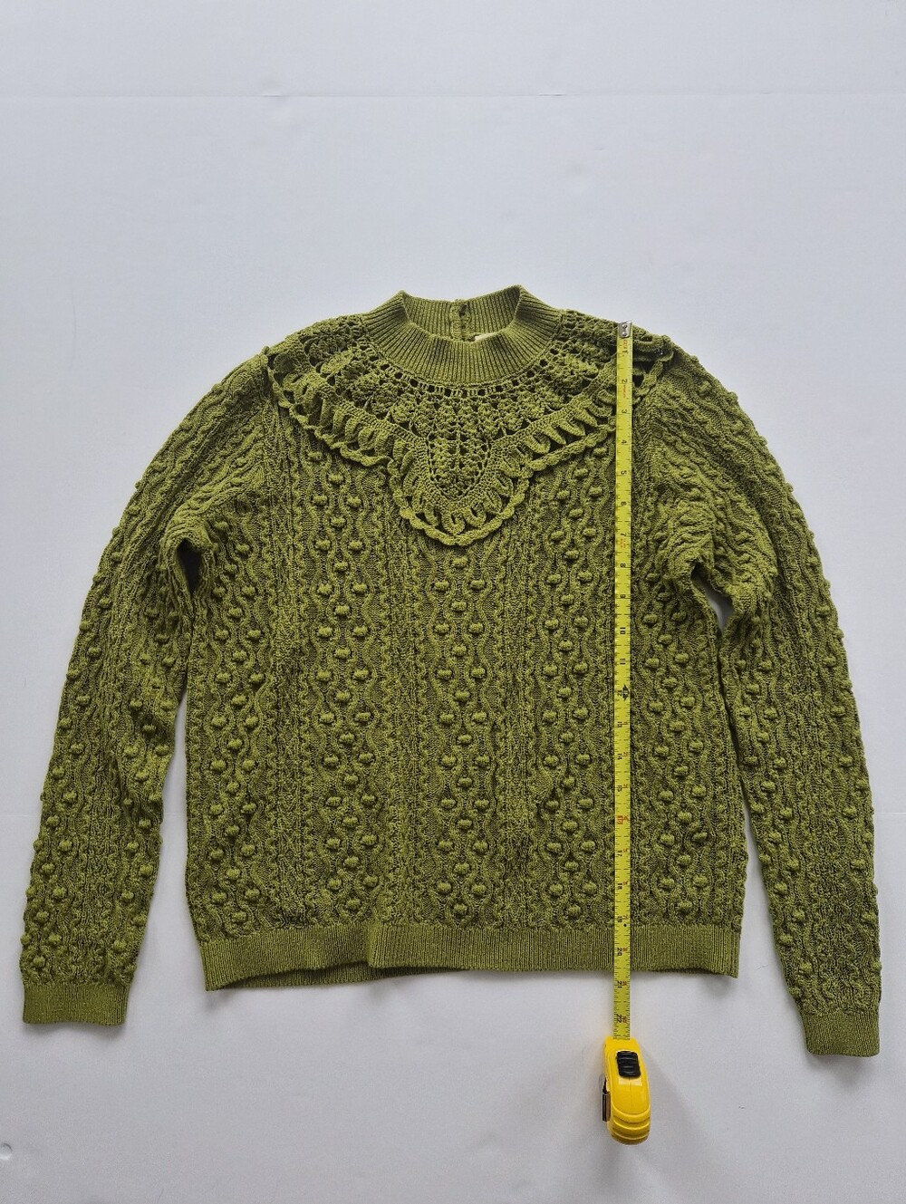 [Sezane] Alessandro Jumper in Green, Size S, Knit, Organic Cotton - Picture 3 of 13